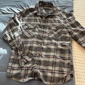 Lucky brand Plaid snap Button-Up Shirt for Men